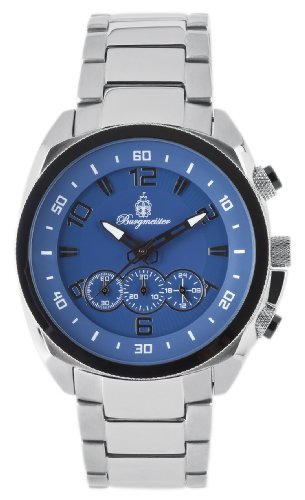 Burgmeister Madrid BM504-131 Herren Chronograph Edelstahl blaues Zifferblatt 24h Faltschließe mit Druckverschluss