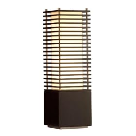 Nova Lighting 10704 Kimura Accent Table Lamp, Dark Brown & Brushed Nickel with Tan Linen Shade