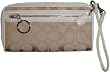 Women's Coach Wallet Daisy Signature Large Zip Around Light Khaki/White