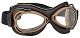 IMAGE OF Nannini Hand Stitched Leather Goggles Streetfighter - Brown/Bronze/Clear