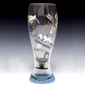 Click here to buy It's 5 O'Clock Somewhere Pilsner Glass by Santa Barbara Ceramic Design.