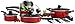 Basic Essentials 13-Piece Aluminum Cookware Set, Red  : image