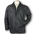 Men's Double Collar Long Leather Coat