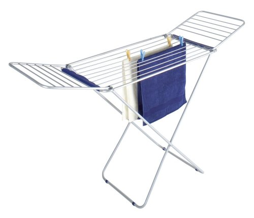 WENKO 3774012100 Fl&uuml;gel-W&auml;schetrockner Wings - 16 m Trockenl&auml;nge, zusammenklappbar, Aluminium, 180 x 110 x 55 cm