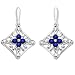 14k White Gold Sapphire and Diamond Drop Earring
