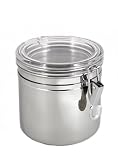Brushed Small Air-Tight Stainless Steel Canister - Great for Kitchen & Food Storage