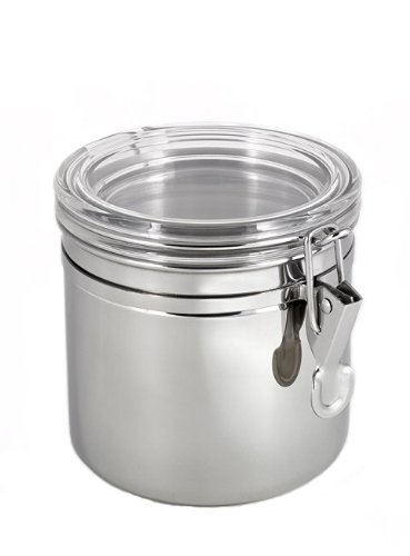 Brushed Small Air-Tight Stainless Steel Canister - Great for Kitchen & Food Storage by FoodSavers