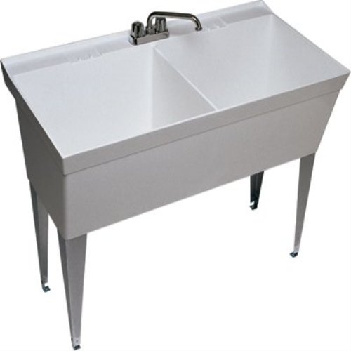 MF2F 23.375 in. x 45.375 in. Veritek Double Bowl Laundry Tub Laundry