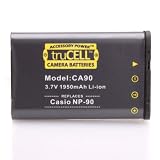 Casio NP-90 Equivalent Li-Ion Battery for Casio EX-H20GBK , EX-FH100 and Other Digital Cameras