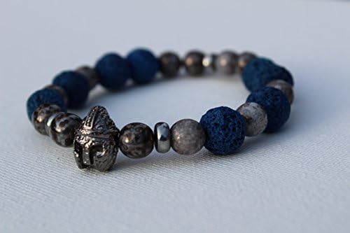 Handmade Blue Lava Spartan Bracelet