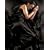 6pc Satin Bedding Black Double Duvet Cover Set (inc 1 duvet cover,1 fitted sheet,4 pillowcases)