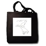 Dinosaurs Pteranodon Gigantosaurus Tyrannosaurus - Black Tote Bag JUMBO 20w X 15h X 5d