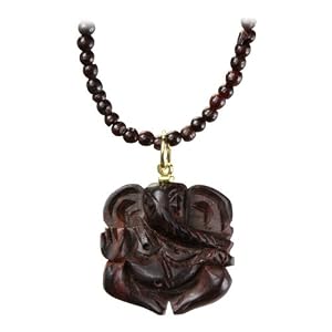 Dark Wood Ganesh Necklace