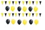 BUDILA� Dekoset gelb-schwarz 20 Luftballons und 1 Wimpelkette 10m lang
