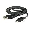 Premium 4ft USB Cable Type A to Mini 5 pin Type B for Canon Digital IXUS 300/OPTURA 20/EOS Digital Rebel/Powershot S3 / S5 / SD500/IXUS 700/IXY 55/Fuji FinePix S5000/Samsung SCD180/DiMAGE E223/G400/JVC GRD93US/Olympus Stylus Digital 400/D-575 Zoom/D-380/Panason - Black