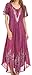 Sakkas Ronny Lace Embroidered Cap Sleeve Tie Dye Wash Caftan Dress/Cover Up