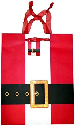 CHRISTMAS GIFT BAG, SANTA SUIT BUCKLE, MEDIUM