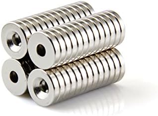 SHENZHEN U MAGNET TECHNOLOGY CO., LIMITED Disc 10x2mm Hole 3.2-5.2mm N50 Strong Rare Earth Neodymium Magnets (Pack of 30)