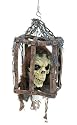 Skull in Cage with Flashing Eyes Halloween Fancy Dress Stage Prop