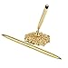 Pixnor Hollow Round Pen Holder Signing Pen Set for Wedding Bridal Golden