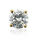 Mens 14k Yellow Gold SINGLE Half-Pair Solitaire Diamond Stud Earrings (HI, I, 0.10 carat)