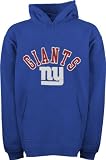 New York Giants Youth Blue Arched Team Name w/Logo Hooded Sweatshirt
