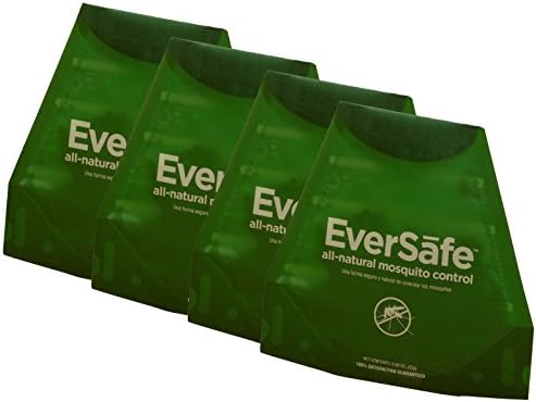 4 pack EverSafe All-Natural Mosquito Control - Green Eco Bag. 100% natural green way to be mosquito-free fast. Made is USA! Revolutionary DEET FREE Mosquito Control! Made is USA! Safe for the Earth, People and Pets.