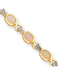 14k Gold Opal & Diamond Bracelet