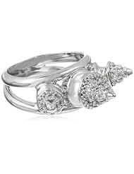 Noir Jewelry Triple Spike Metal Rhodium Mix Ring