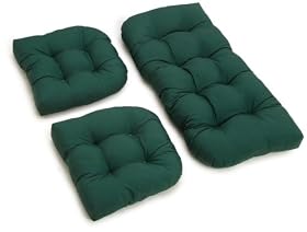 Cheap Blazing Needles Twill Settee Group Cushions Forest Green Set Of 3 Patio Furniture Cushions Gxhfjka