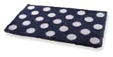 Navy Blue Polka Dot Spotty Coir Door Mat Doormat