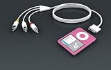 PCMICROSTORE Brand Composite AV Audio Video Cable for iPhone 3G and iPhone 1G, iPod Nano, iPod Classic and iPod Touch