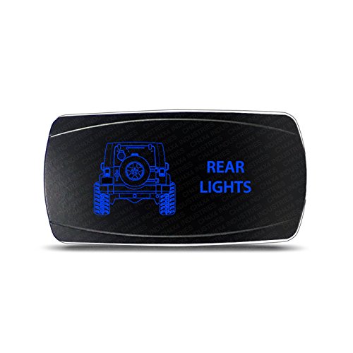 CH4x4 Rocker Switch Jeep Wrangler JK Rear Lights Symbol - Horizontal - Blue LED