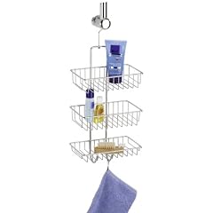 Wenko 15888100 Exclusiv Duschcaddy Nivala - Duschregal mit 3 Ablagen, 2 Haken, Chrom, 22 x 50 x 13.5 cm