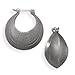 Sterling Silver Oxidized Dot Pattern Hoops title=