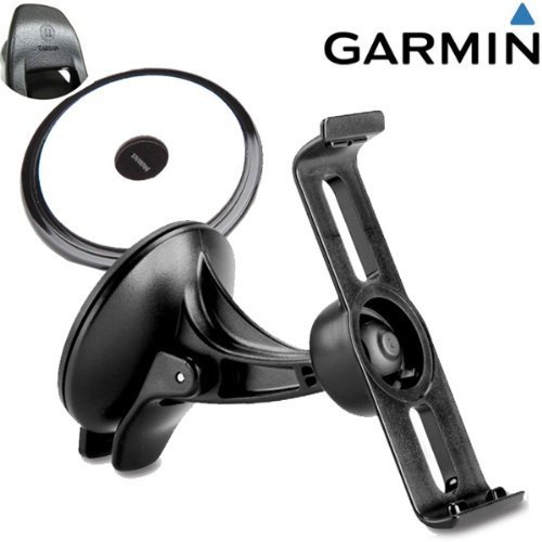 Garmin Vehicle Suction Cup Mount (PN 010-11375-00) for Garmin Nuvi 1450 1450LMT 1450LM 1450T 1490 1490T 1490LMT GPS navigator. Kit include vehicle suction cup mount, unit cradle bracket and dashboard disc/disk. (Original Accessory with Made in Taiwan Engraved)