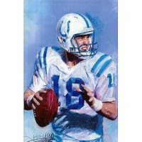 Peyton Manning (With Football) Sports Poster Print