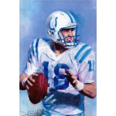 Peyton Manning (With Football) Sports Poster Print - 11x17