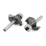 uxcell　コーナー丸めビット　オーバールータービット　超硬スチール　カットツール　シルバートーン　２本入り