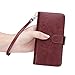 iPhone 5 case, iPhone 5s Wallet case, BRG [Wristlet] [6 Card Holder] [Magnetic Detachable] PU Leather Folio Flip Credit Card Slots Cash Holder Wrist Strap Case for Apple iPhone 5 5s, (Brown)