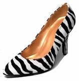 2480 80'S Faux Zebra Fur Disco Pump High Heels
