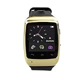 Flylinktech&reg; New S15 Bluetooth Smart Wristband Watch Phone 2.0 MP Camera Built-in 8GB Memory Card for IOS Apple iPhone 5S,5,4S,4 Android Samsung S5,S4,S3,S2,Note 3,Note 2(IOS System Can Use Partial Function)Unlocked 1.54 Inch Touch Screen (Gold)