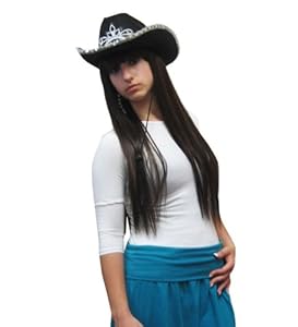Felt Black Cowgirl Tiara Light Up Princess Hat