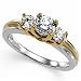 Two Tone Diamond Engagement Ring (Center stone is not included)