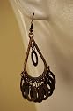 Saka's Dangle Oval Metal Discs Earrings - Copper