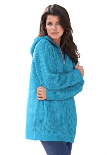 Roamans Women's Plus Size Fabulous Thermal Hoodie