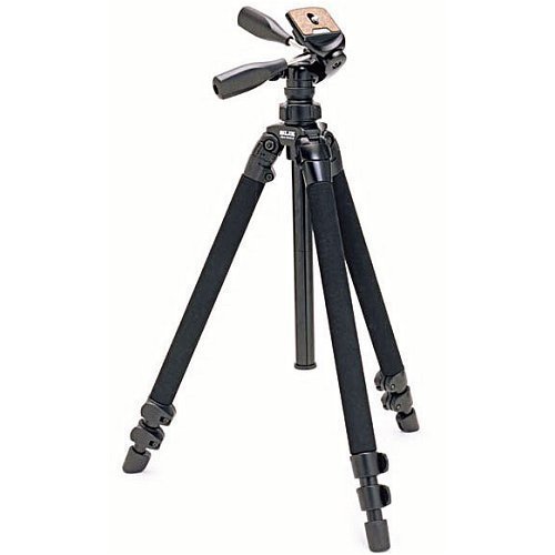 Slik Pro 400DX Tripod Legs – Black – with 3-Way Pan/Tilt Quick Release Head (Height 18.5 – 61″, Maximum Load 9.9 lbs)