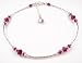 Damali .925 Sterling Silver Anklets Ruby - July - Silver Swarovski Crystal Ankle Bracelets.