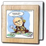 Londons Times Funny Panel Hollywood Cartoons - Yul Brenner Tis A Puzzlement - Tile Napkin Holders