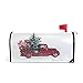 Christmas Red Truck Car Tree Snow Magnetic Mailbox Cover MailWraps, Winter Happy Year Mailbox Wraps Post Box Garden Yard Home Decor for Outside Standard Size